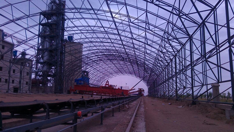 汉川煤棚网架安装